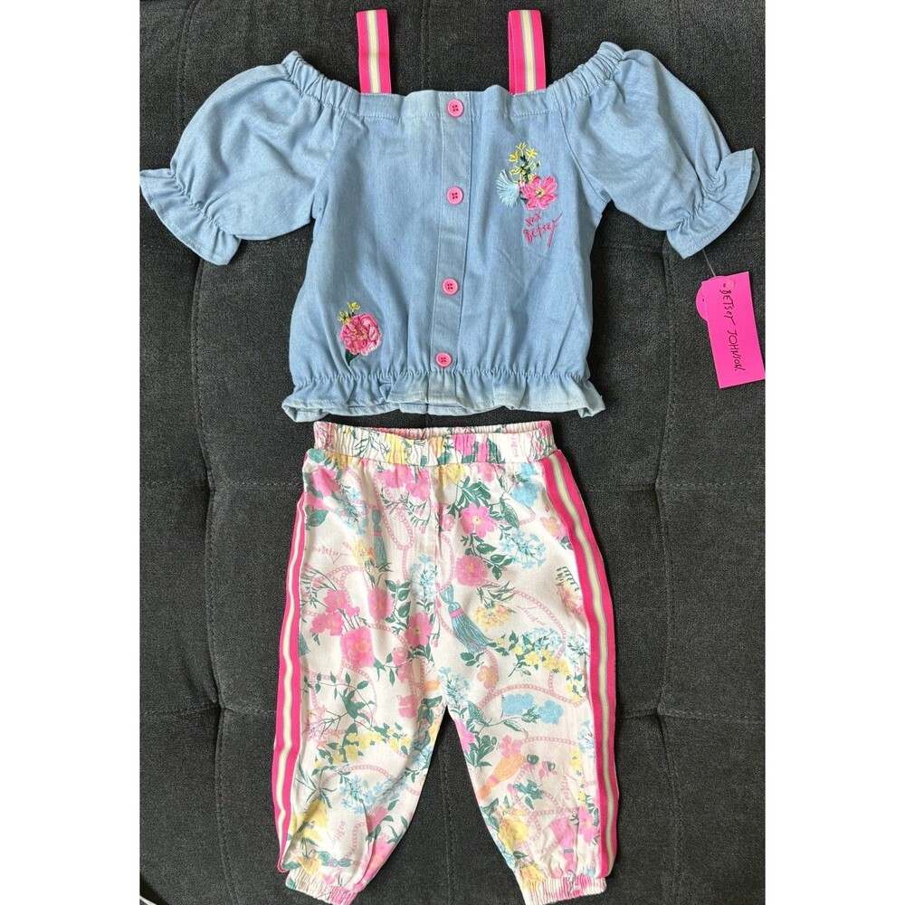 NWT's Betsey Johnson Girls 24M Two Piece Capri Set